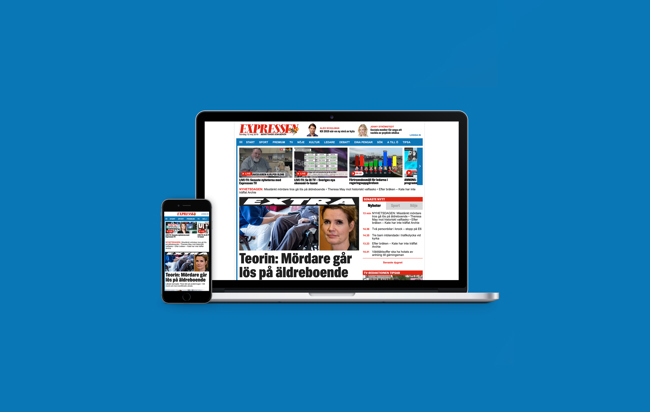 En dator och en mobiltelefon. På skärmvyerna visas kundcase från Expressen. 